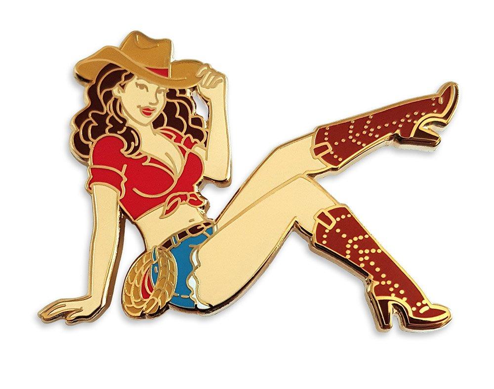 [Australia] - Pinsanity Cowgirl Pin Up Enamel Lapel Pin 