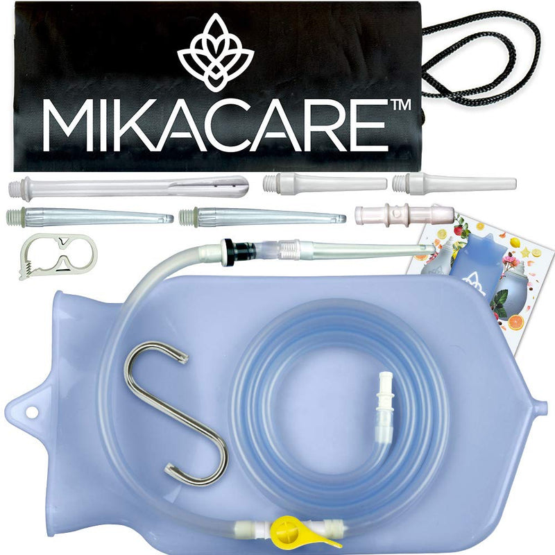 [Australia] - Mikacare Enema Bag Kit Clear Non-Toxic Silicone. for Coffee and Enema Kit for Colon Cleansing - Enema Detox - 2 Quart - Home Colonic Kit - Enema Coffee not Included 