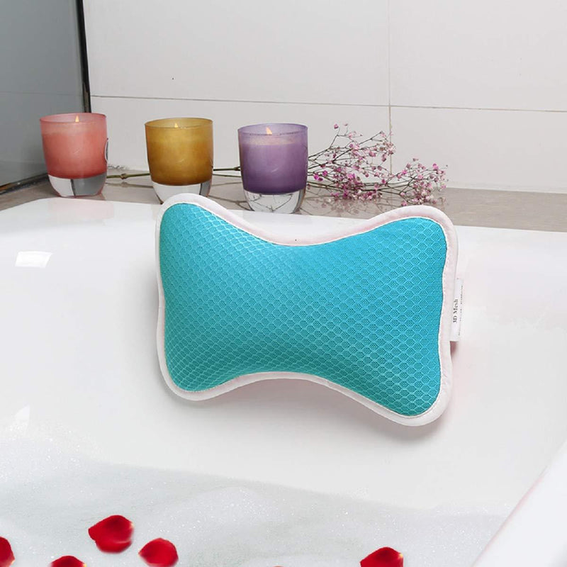 [Australia] - Comfortable Bath Pillow with Suction Cups, Supports Neck and Shoulders Home Spa Pillows for Bathtub, Hot Tub, Jacuzzi, Bathtub Head Rest Pillow Relax & Comfy - Blue 