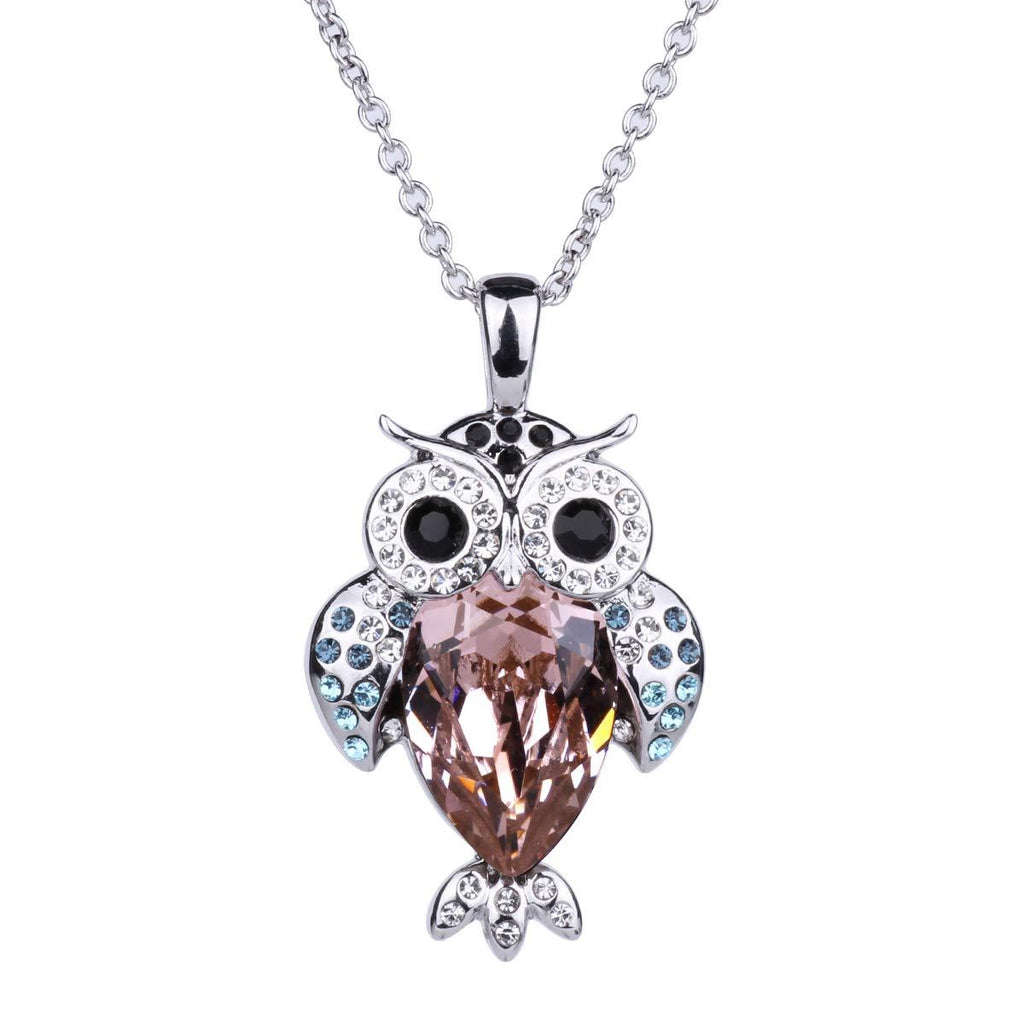 [Australia] - ICObuty Alloy Crystal Pendant Necklace Rhodium-Plated Owl 