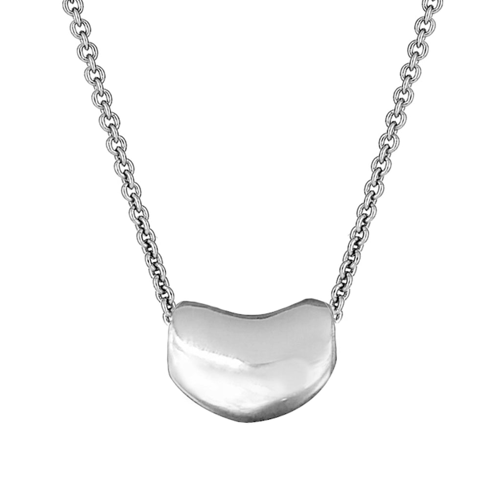[Australia] - Ritastephens Sterling Silver Kidney Bean Pendant Charm Necklace (16, 18, 20 Inches) 20.0 Inches 