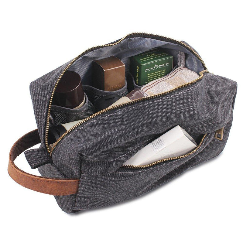 [Australia] - Canvas Shaving Dopp Kits Bag, Waterproof Travel Toiletry Kits Bathroom Shower Bags 