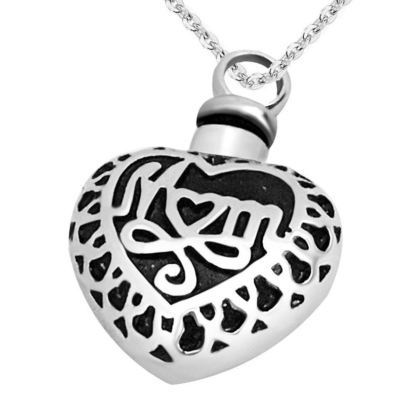 [Australia] - JMQJewelry Heart Urn Dad/Mom Cremation Necklace Memorial Ashes Keepsake Jewelry Pendant Mom 