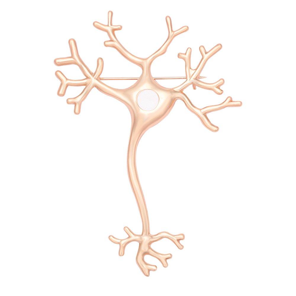 [Australia] - MANZHEN Science Jewelry Nerve Cell Brooch Pins Nerve Brooches rose gold 