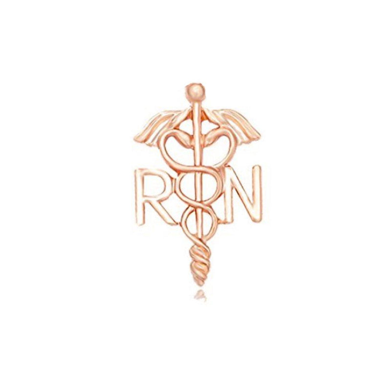 [Australia] - MANZHEN Medicine Caduceus RN Brooch Pins Registered Nurse Gift Brooches rose gold 