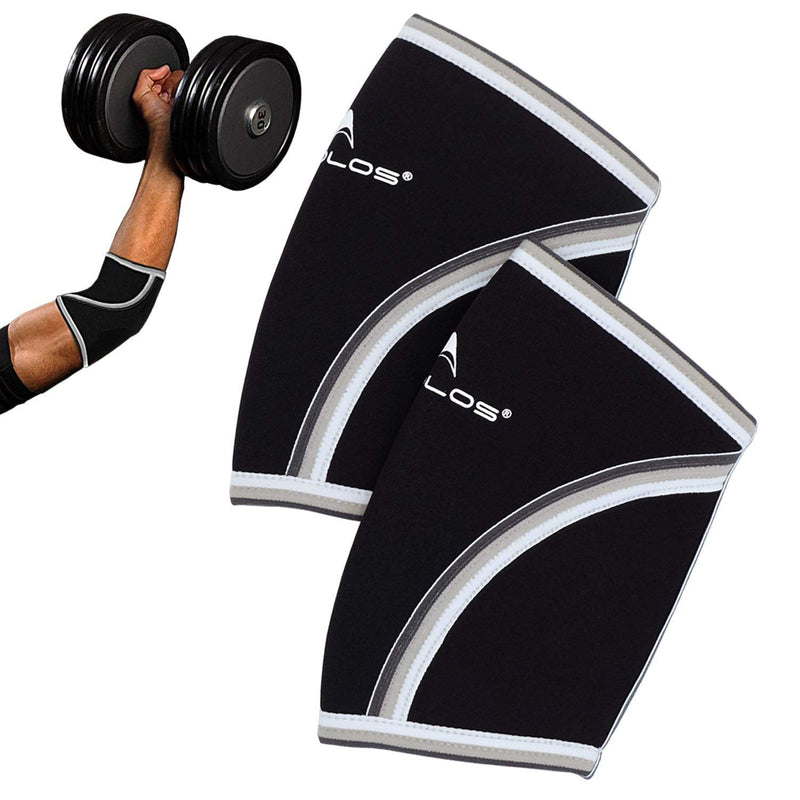 [Australia] - Compression Elbow Sleeves(Pair), 5mm Neoprene Elbow Barces for Weightlifting Powerlifting Tennis Golf and Basketball (X-Large, Black) X-Large 
