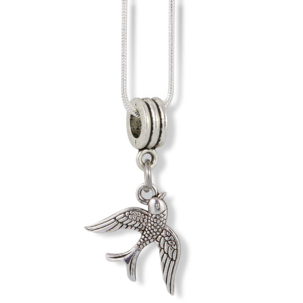 [Australia] - Emerald Park Jewelry Swallow Bird Flying Charm Snake Chain Necklace 