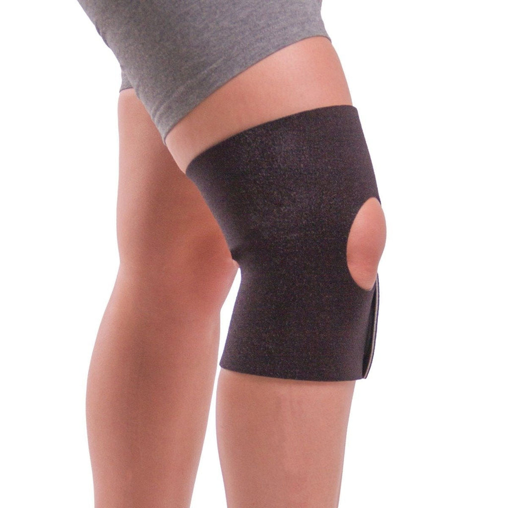 [Australia] - BraceAbility Plus Size Non-slip Knee Support | Comfortable No-Sweat Womens and Mens Brace for Sore Knees, Sprains, Arthritis Joint Pain Relief while Walking, Working Out, Sitting & Standing (Large) L 