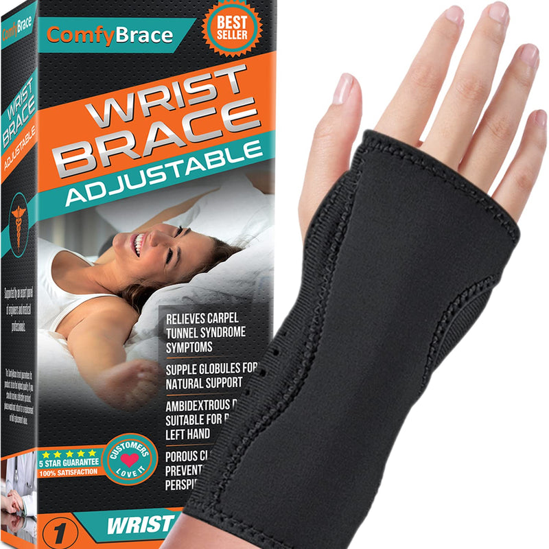 [Australia] - Night Wrist Sleep Support Brace - Fits Both Hands - Cushioned to Help With Carpal Tunnel and Relieve and Treat Wrist Pain ,Adjustable, Fitted-ComfyBrace 