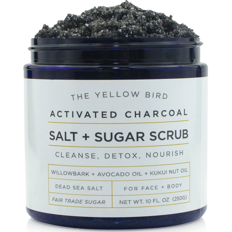 [Australia] - Natural Activated Charcoal Body & Face Scrub. Exfoliating Dead Sea Salt & Sugar Scrub. Deep Cleansing Pore Minimizer. Anti Cellulite, Acne, Blackhead, Scars, Wrinkle Treatment. 