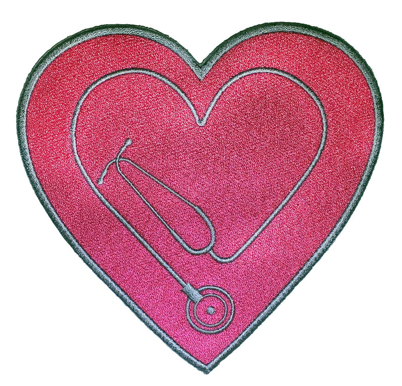 [Australia] - Heart Stethoscope Design Iron On Patch - Great for Doctors and Nurse Care 