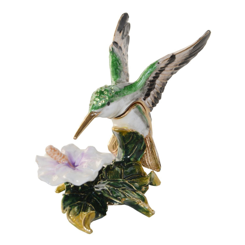 [Australia] - Minihouse Hummingbirds Trinket Box Hinged Hand-Painted Enameled Bird Figurine Collectible Jewelry Box Ring Holder, Unique Gift for Home Decor 