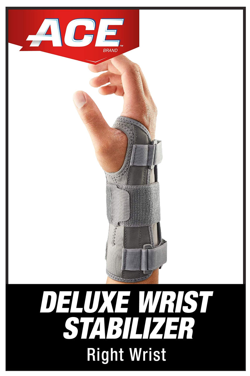 [Australia] - ACE Deluxe Wrist Stabilizer, Right Hand, Helps Relieve Symptoms of Carpal Tunnel Syndrome, Adjustable, Stabilizing, Firm Support 