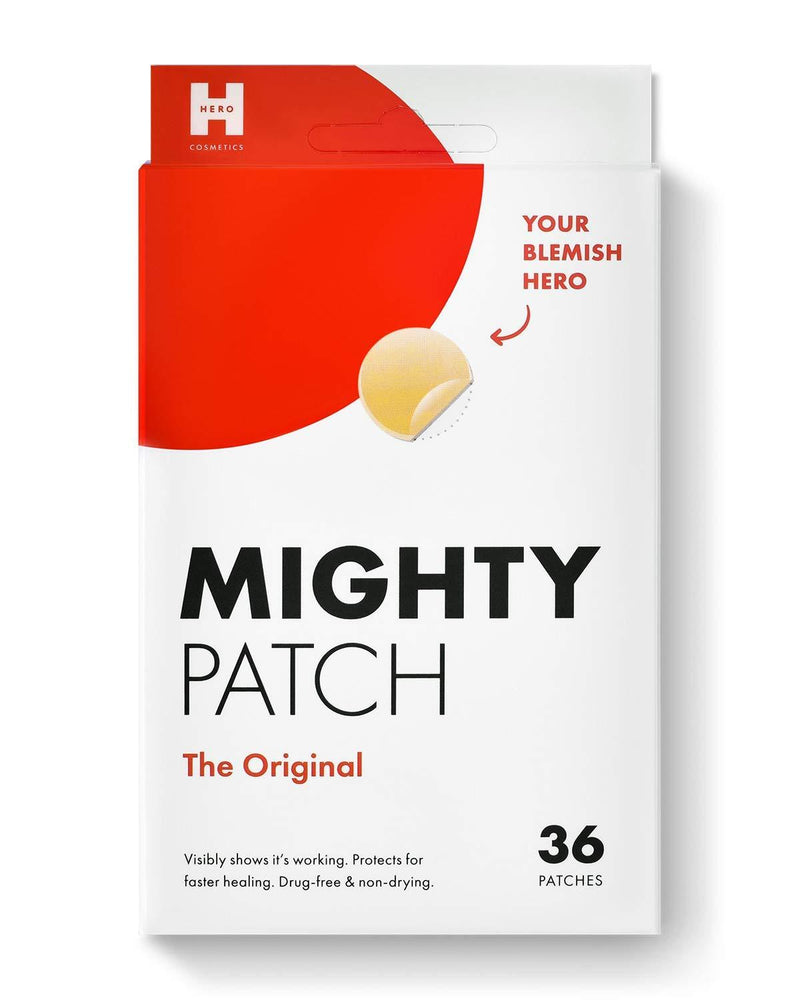 [Australia] - Mighty Patch Original from Hero Cosmetics - Hydrocolloid Acne Pimple Patch for Zits and Blemishes, Spot Treatment Stickers for Face and Skin, Vegan and Cruelty Free (36 Count) 