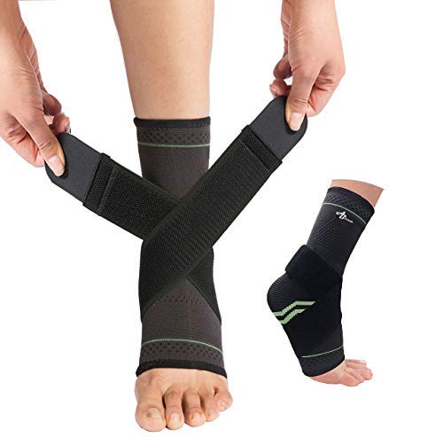 [Australia] - JUPITER Foot Sleeve (Pair) with Compression Wrap, Ankle Brace For Arch, Ankle Support, Football, Basketball, Volleyball, Running, For Sprained Foot, Tendonitis, Plantar Fasciitisâ€¦ Green Large 