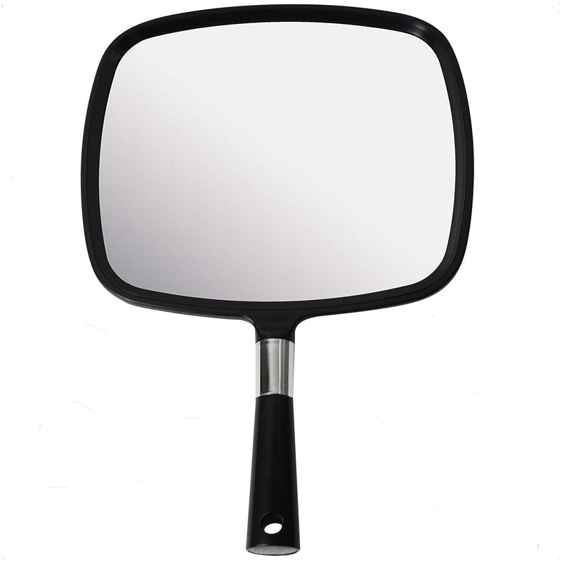 [Australia] - Mirrorvana Large Hand Mirror with Comfy Handle - Black Portable Handheld Mirror - 9" x 13" 1-Pack 