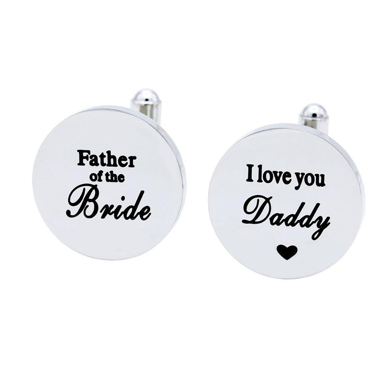 [Australia] - Melix Home Wedding Gifts for Him, Father of The Bride I Love You Daddy Round Cuff Links, Wedding Gift for Daddy from Daughter Grey 