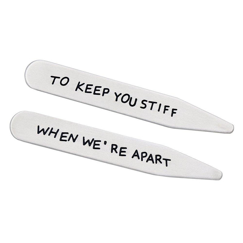 [Australia] - Melix Home to Keep You Stiff When We're Apart Collar Stay Stainless Steel Boyfriend Gift White 