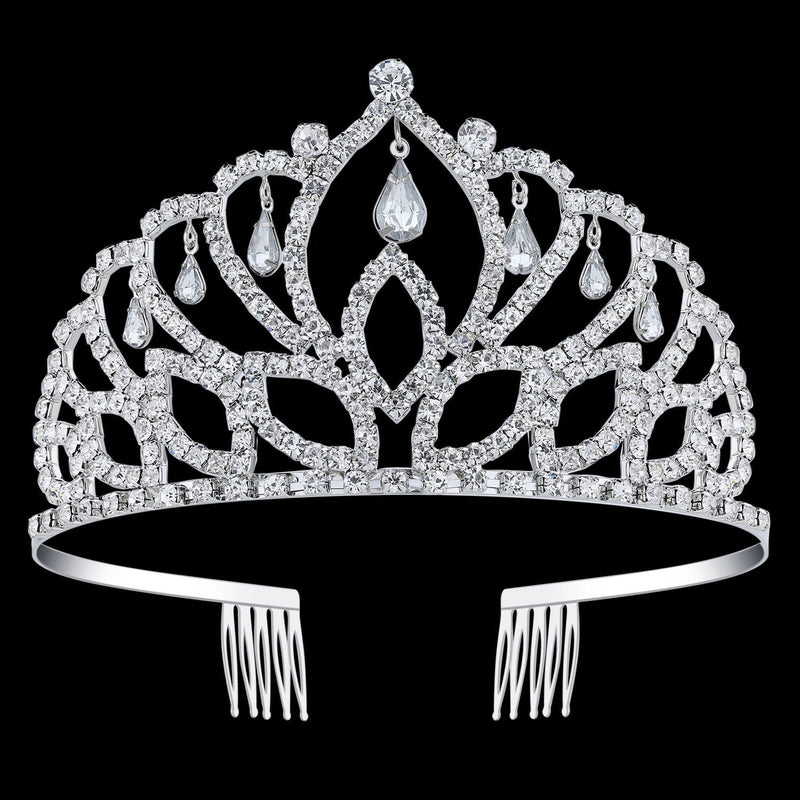 [Australia] - BABEYOND Crystal Queen Tiara Crown Rhinestones Pageant Quinceanera Crown Prom Princess Tiara Crown Bridal Wedding Crown Tiara Headband Style 2 