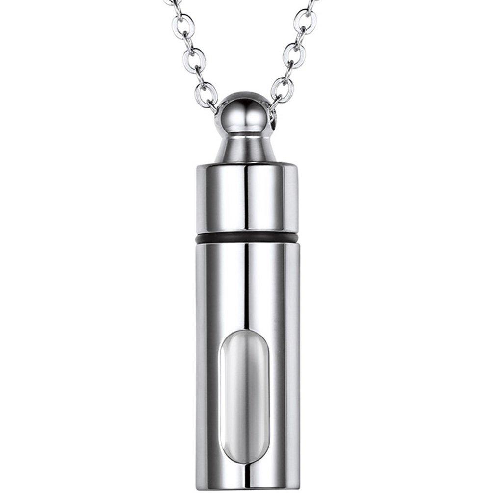 [Australia] - PROSTEEL Message in a Bottle Necklace,Glass Cremation Jewelry Urn Necklace Memorial-Ashes Holder Keepsake stainless-steel 
