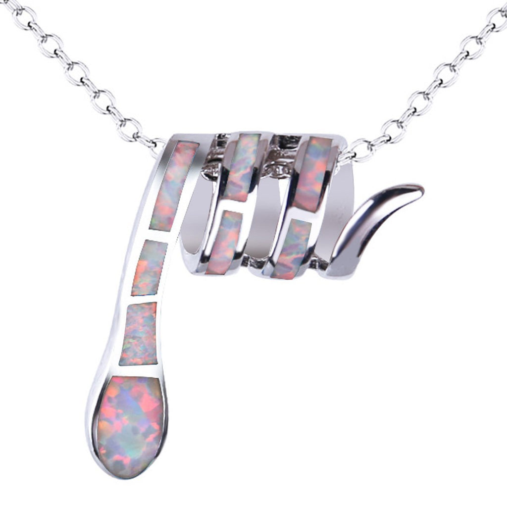 [Australia] - KELITCH Dolphin Pendant Opal Necklace 925 Silver Chain Necklace for Women Life Tree Necklaces White 10B 