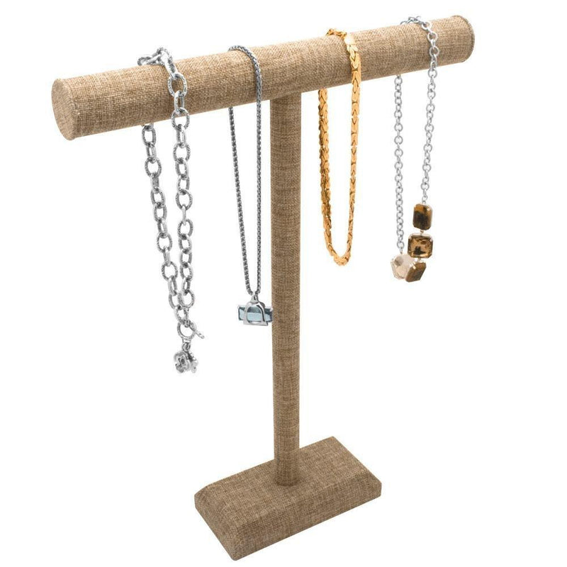 [Australia] - Tall Burlap T-Bar Necklace or Chain Display 