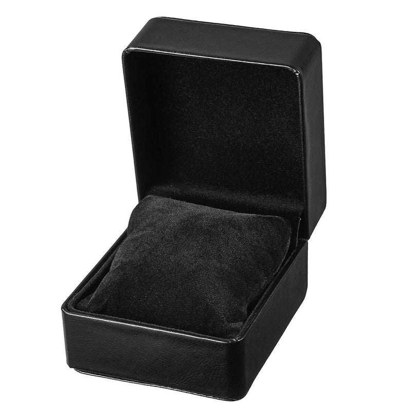 [Australia] - NICERIO Watch Box Holder Organizer, Single Grid PU Storage Box Jewelry Bracelet Storage Gift Case,4.3 x 3.94 x 2.95inch(LxWxH)(Pure Black) 