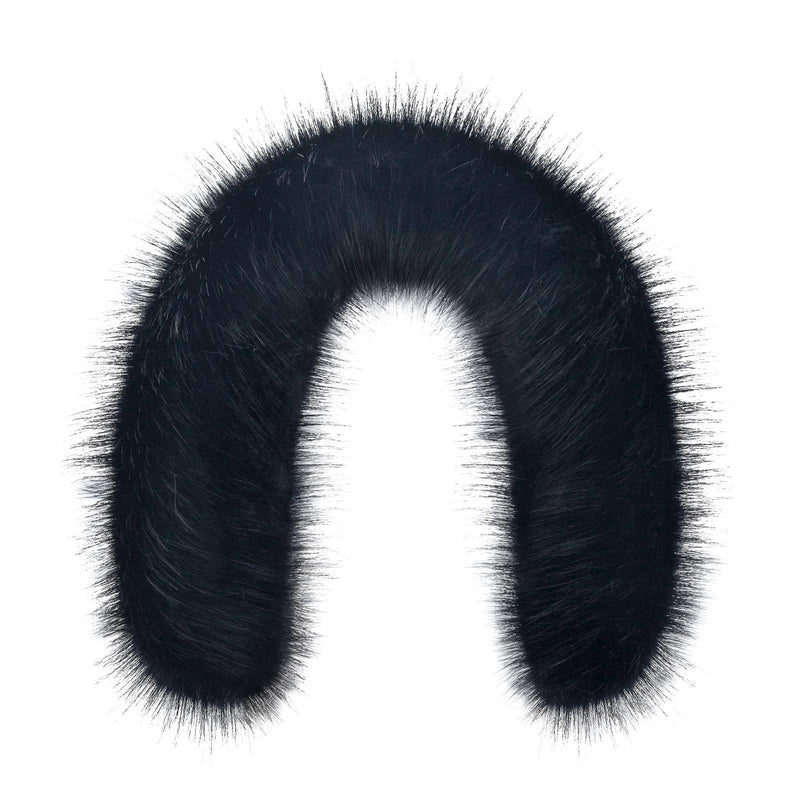 [Australia] - Futrzane Faux Fur Trim for Hood Replacement - Like Real Fur - Buttons Included Large Black Raccoon 