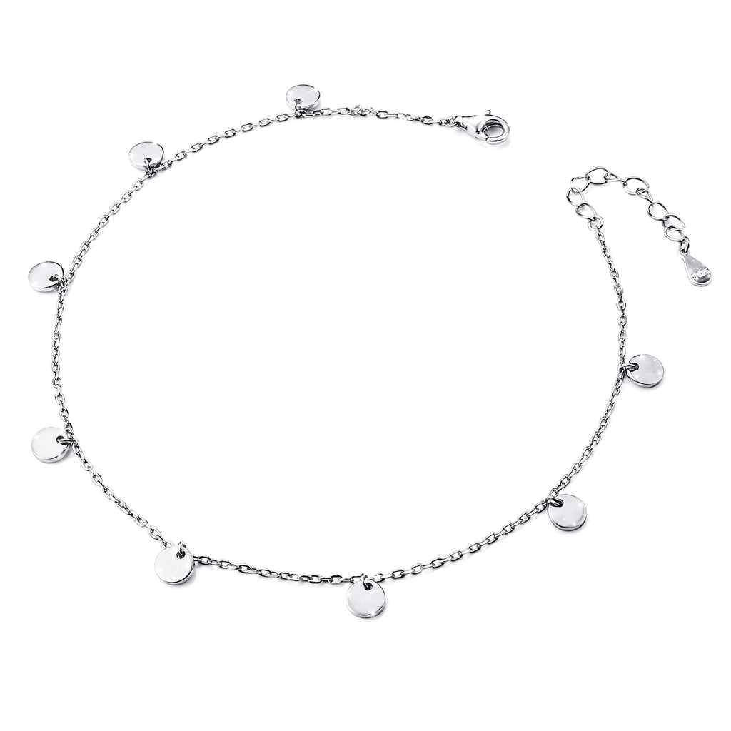 [Australia] - Anklet for Women Girl S925 Sterling Silver Adjustable Beach Style Foot Ankle Bracelet Jewelry Wafer 9+1 inches 