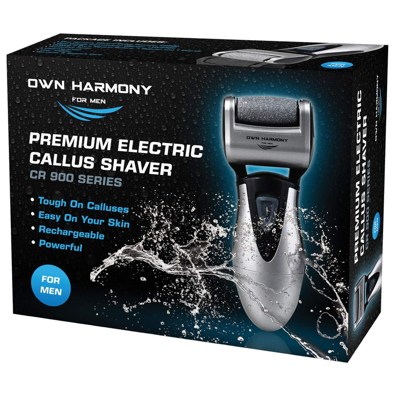 [Australia] - Electric Foot Callus Remover, Feet Scrubber: Own Harmony Rechargeable Mens Pedicure Tools Kit, Professional Electronic Foot Care File, Best for Hard Cracked Dead Skin and Powerful Pedi Spa, 3 Rollers Gray 