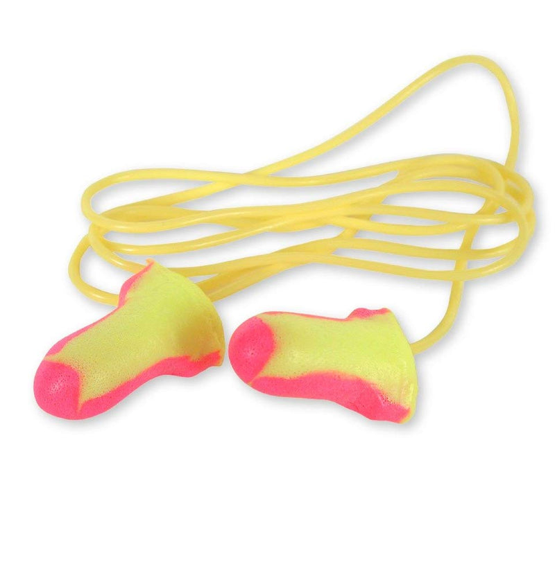 [Australia] - Howard Leight LL-30 Laser Lite Disposable Foam Corded Earplugs, Polyurethane Foam, One Size, Pink/Yellow (Pack of 100) 