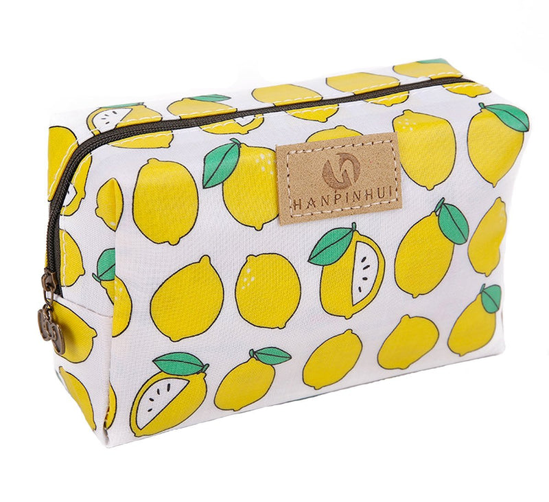 [Australia] - Cute Travel Makeup Pouch Cartoon Printed Toiletry Cosmetic Bag for Girls, Women (Lemon) Lemon 