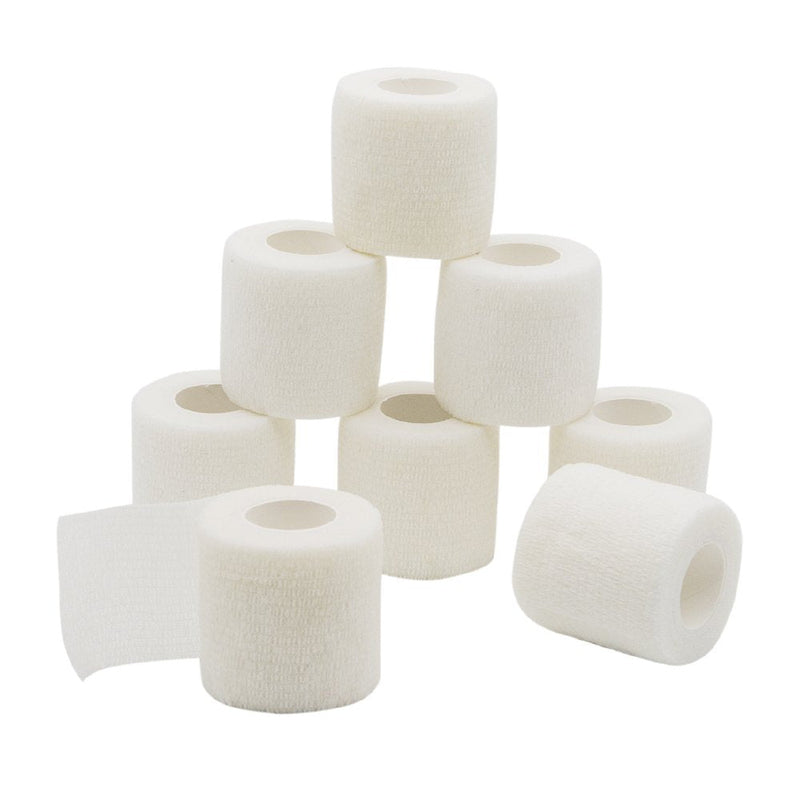 [Australia] - GooGou Self Adherent Wrap Bandages Self Adhering Cohesive Tape Elastic Athletic Sports Tape for Sports Sprain Swelling and Soreness on Wrist and Ankle 8PCS 2 in X 14.7 ft (White) White 