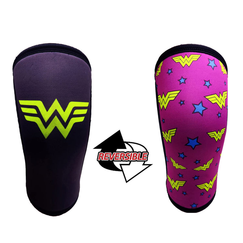 [Australia] - RUNTOP Knee Sleeves(Pair)7mm Neoprene Pads Brace Cap Support Pain Compression Home Squats Cross Fitness Training WODS Weightlifting Powerlifting Kids Children Women Gift(L) L Wonderful Woman 