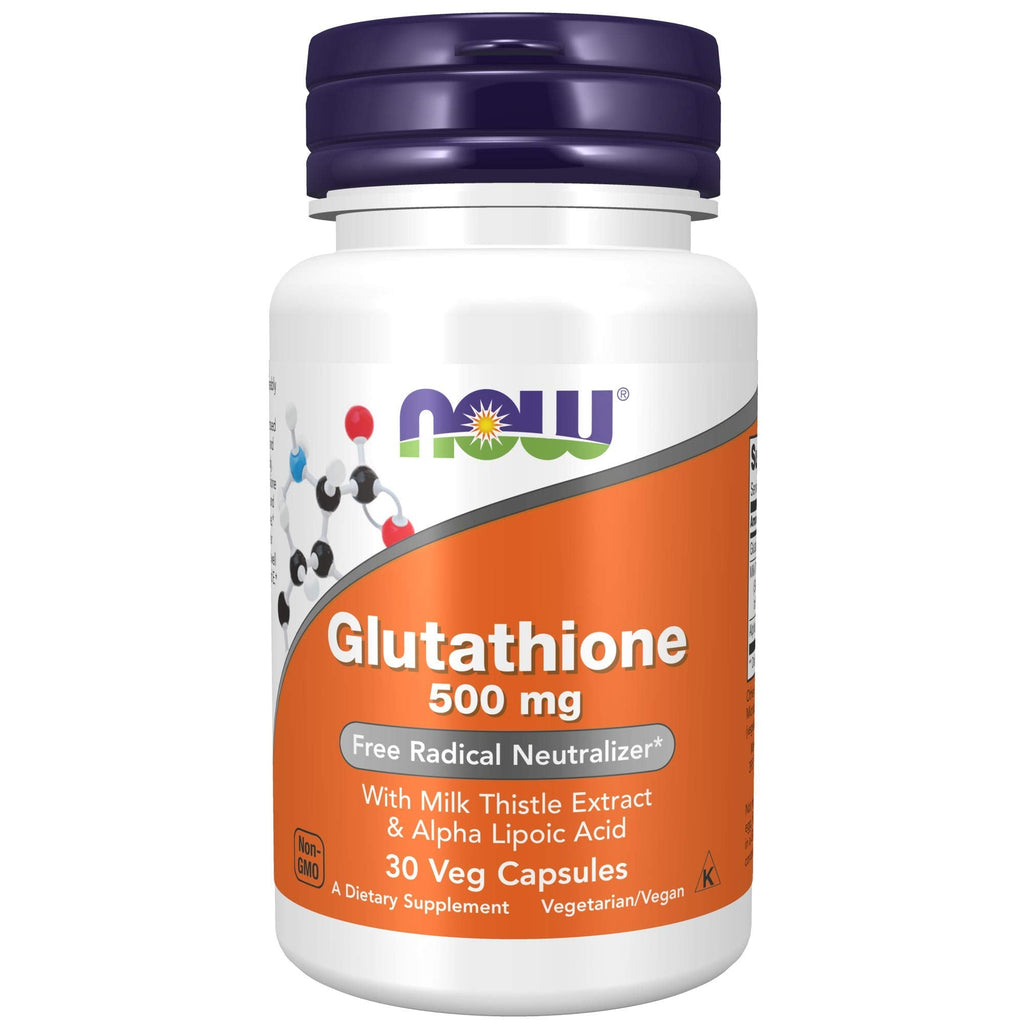 [Australia] - NOW Supplements, Glutathione 500 mg, With Milk Thistle Extract & Alpha Lipoic Acid, Free Radical Neutralizer*, 30 Veg Capsules 