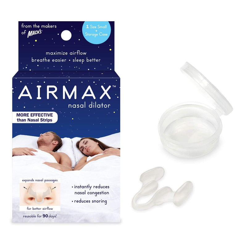 [Australia] - AIRMAX Nasal Dilator for Better Sleep - Natural, Comfortable, Anti Snoring Sleep Aid Solution for Maximum Airflow and Easier Breathing (Small - Clear) 