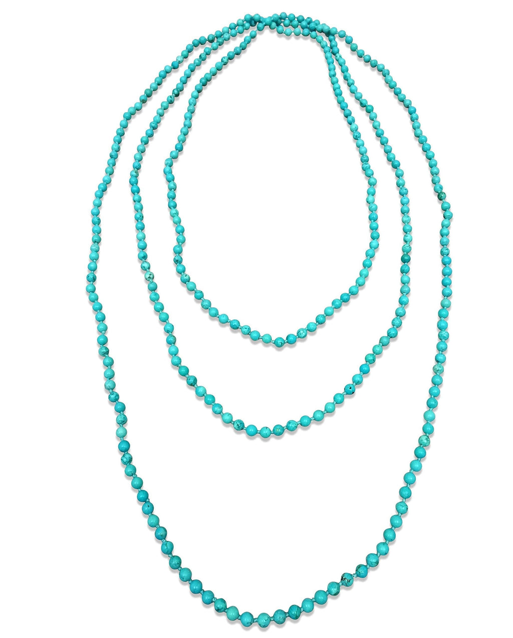 [Australia] - MGR MY GEMS ROCK! Endless Infinity Petite 4MM Stone Beaded Long or Multi-Layer Necklace, Approx. 70 Inches Long. blue magnesite 