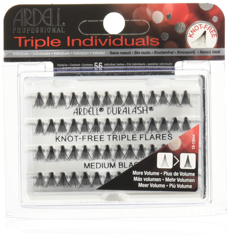 [Australia] - ARDELL Triple Individuals Knot-Free Eye Lashes, Medium, Black 