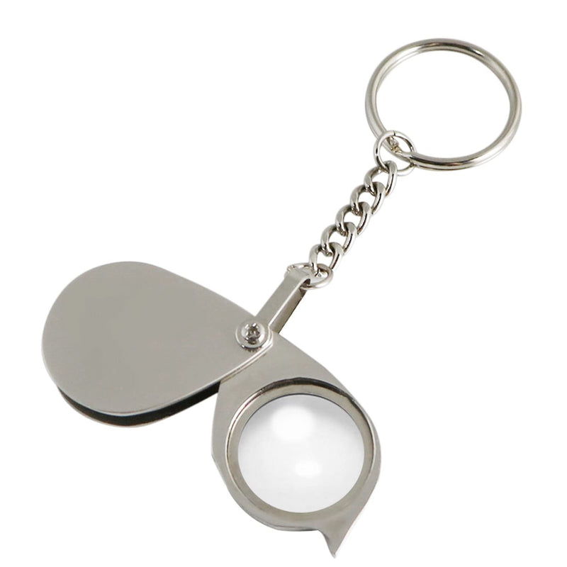 [Australia] - Portable Pocket Reading Magnifier 10X Folding with Metal Jewellery Magnifier Magnifying Eye Glass Lens Keychain 