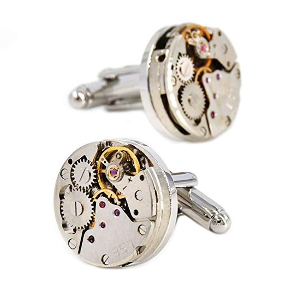 [Australia] - Merit Ocean Movement Cufflinks Steampunk Watch Mens Shirt Vintage Watch Cuff Links Business Wedding Gifts 