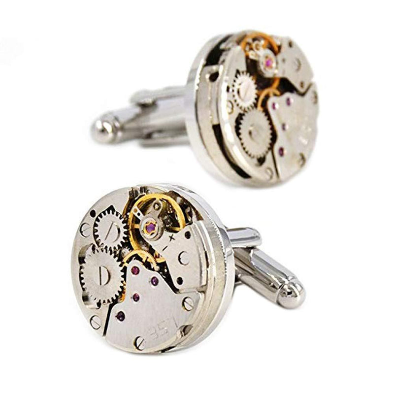 [Australia] - Merit Ocean Movement Cufflinks Steampunk Watch Mens Shirt Vintage Watch Cuff Links Business Wedding Gifts 