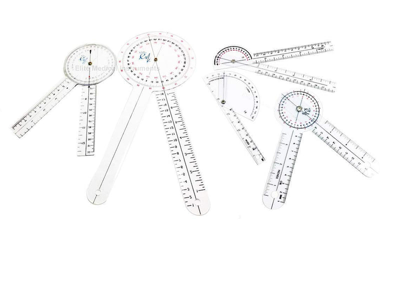 [Australia] - EMI 5 Piece Goniometer Set - 12 inch, 8 inch, 6 inch, Finger, and 180 Degree EGM-512 