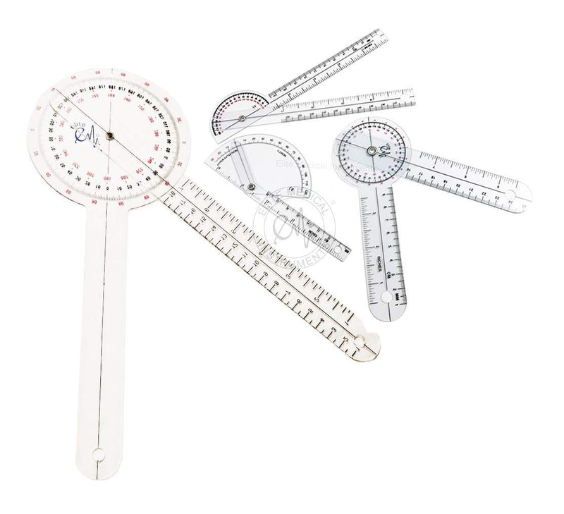 [Australia] - EMI 4 Piece Goniometer Set - 12 inch, 6 inch, 180 Degree, and Finger EGM-470 
