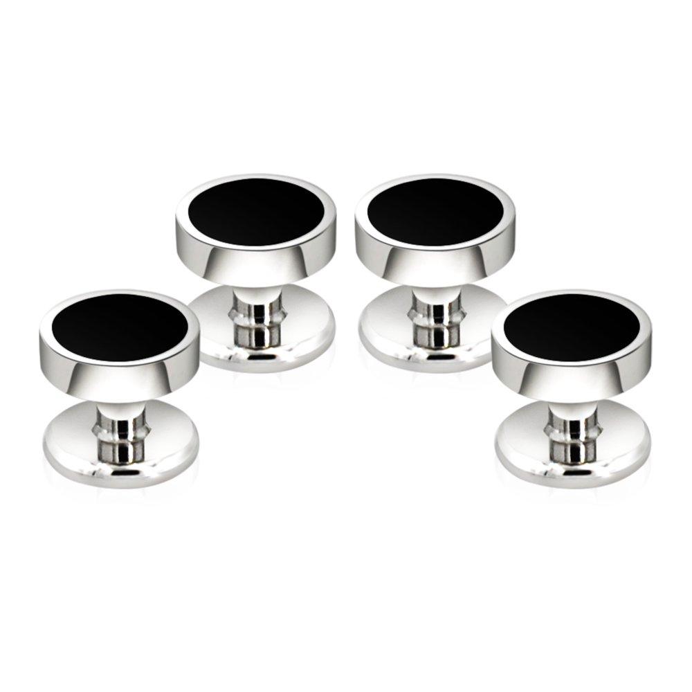 [Australia] - Mr.Van 4PCS Mens Black Enamel Shirt Studs Set Tuxedo Shirts Business Wedding Gifts for Men 