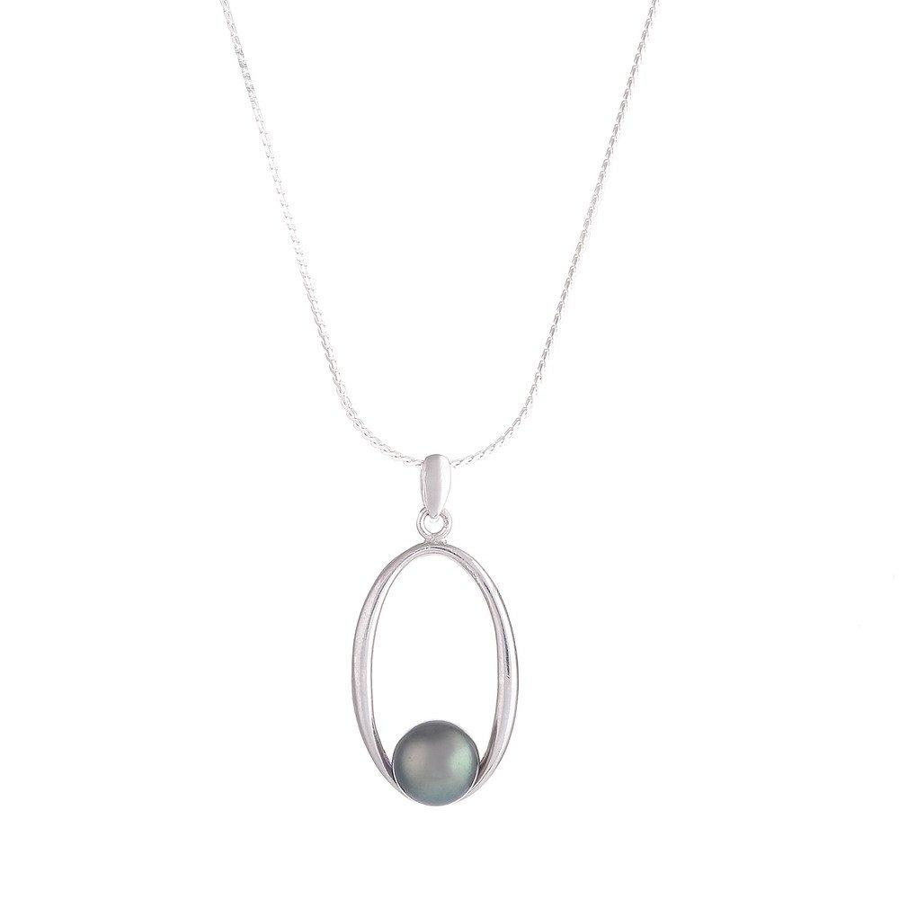 [Australia] - Sugoi Pearls Beautiful Sterling Silver & 8mm Freshwater Pearl Pendant Grey 