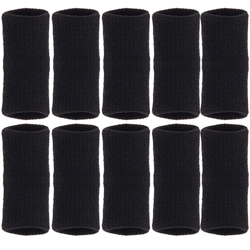 [Australia] - Finger Sleeves for Basketball Player, GranVela 10PCS Professional Nylon Fingerstall Finger Protector for Basketball, Volleyball, Tennis, Badminton and More (Black) Black 
