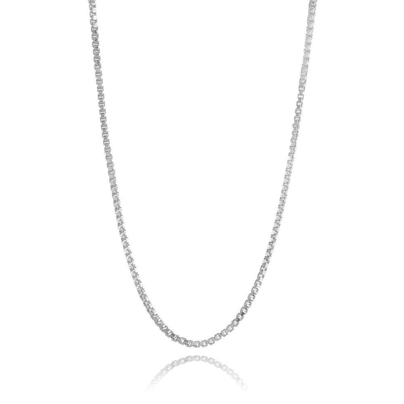 [Australia] - Hoops & Loops Sterling Silver 1mm Box Chain Dainty Necklace 16.0 Inches 