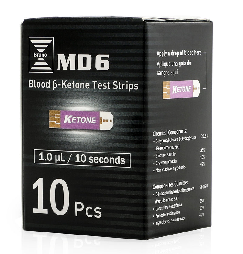 [Australia] - Bruno MD6 Box of 10 Ketone Test Strips to Use with Our MD6 Blood Monitoring System | Stay in Ketosis and Get The Best Results with Accurate Keto Counts While Following The Ketogenic Diet … 