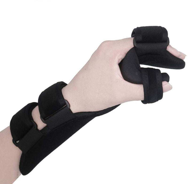 [Australia] - Soft Resting Hand Splint Night Wrist Splint Support Immobilizer Finger Wrist Fracture Fixation Scaffold for Stroke Hand Pain Tendinitis Sprain Fracture Arthritis Dislocation (Large, Left) Large for Left hand 