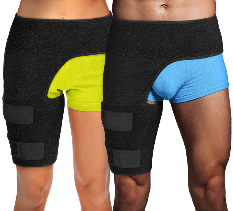 [Australia] - Hip Brace Thigh Compression Sleeve – Hamstring Compression Sleeve & Groin Compression Wrap for Hip Pain Relief. Support for Hip Replacements, Sciatica, Quad Muscle Strains - Large Left Large (Pack of 1) 
